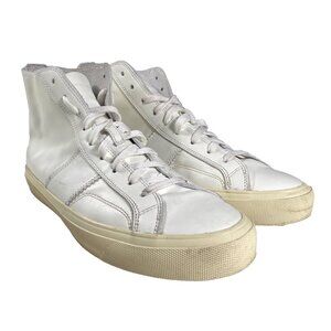 TOM FORD Cambridge White Leather High Top Sneakers men's size US 12